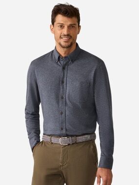 Faherty Coastline Knit Shirt in Twilight Houndstooth Men’s XL NWOT $178